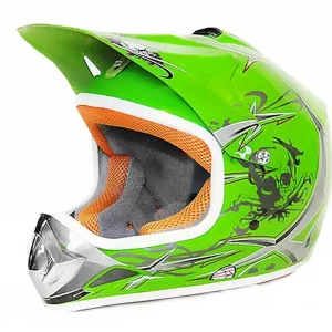 Heißes Angebot Kimo - motocross helmet for children and teenagers - Green